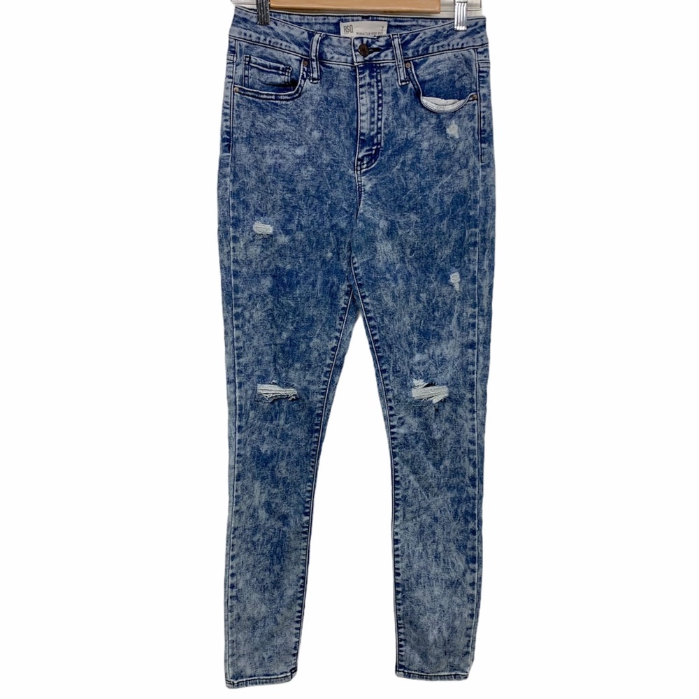 RSQ JEANS Manhattan High Rise Stonewash Jeans Sz 7 Y2K